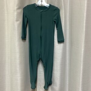 Forest Green Kids Footed One Piece